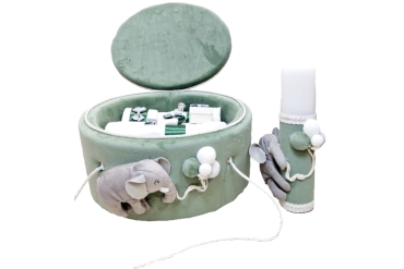 Trusou Verde Botez Cu Lumanare