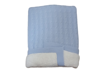 Pled Bleu Tricotat Bebe