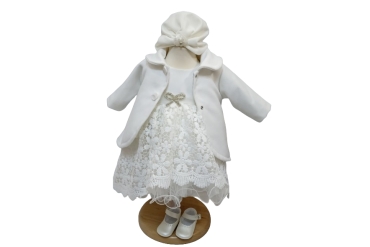Rochie Alba Cu Palton Botez