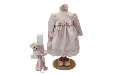 Rochie Roz-Pudra Botez Cu Lumanare