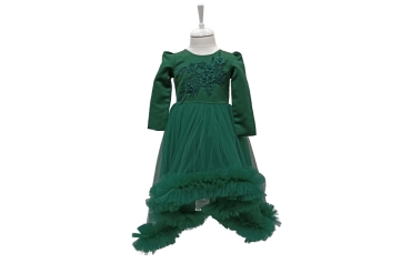Rochie Verde Cu Trena Copii