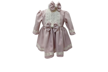 Rochie Roz-Pudra Cu Palton Fata