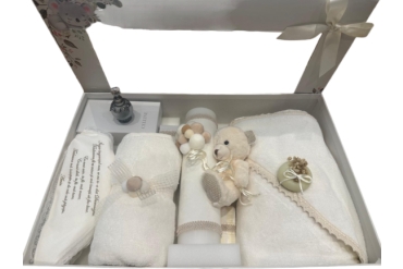 Set Trusou Botez Cu Lumanare Urs