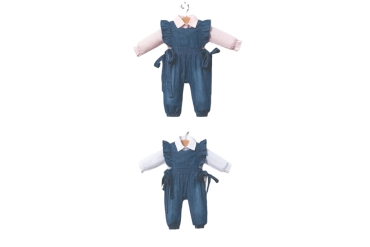 Salopeta Denim Cu Volane