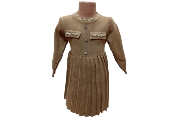 Rochie Tricotata Bej Copii