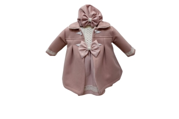 Rochie Roz-Pudra Cu Palton