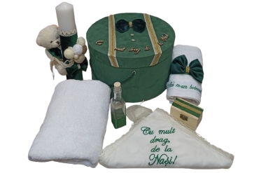 Trusou Verde Botez Cu Lumanare