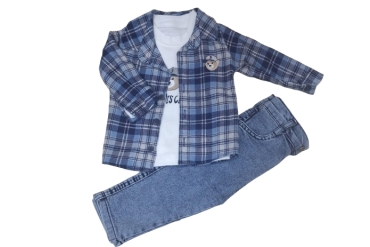 Compleu Trei Piese Denim