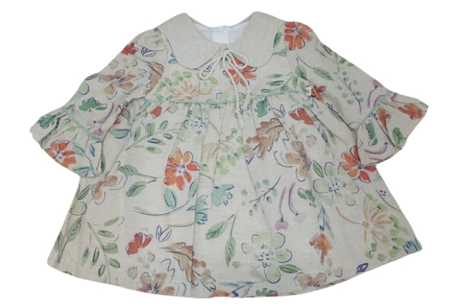  Rochie Crem Cu Floricele Copii