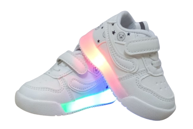  Adidasi Albi Cu Led Baieti