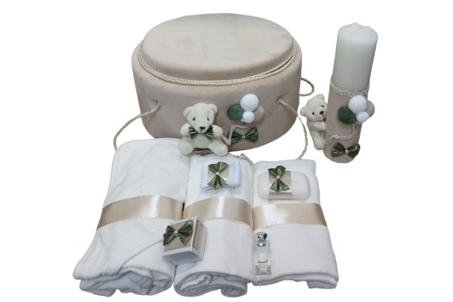  Set Trusou  Botez Crem Cu Lumanare