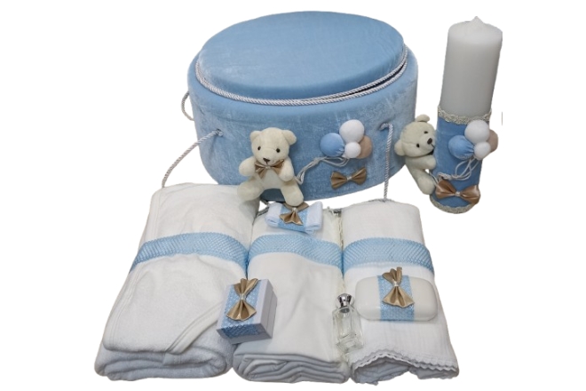  Trusou Botez Bleu Cu Lumanare