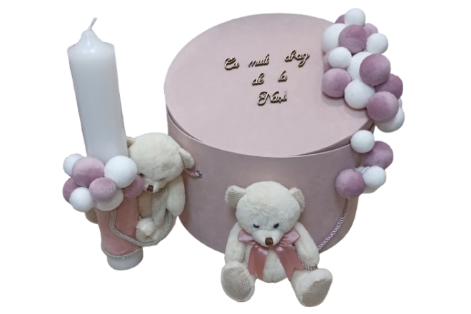  Set Lumanare Botez Si Cutie Botez Fete