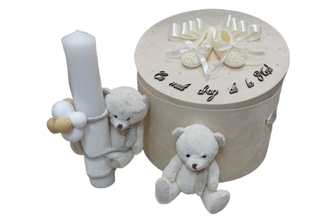 Set Cutie Cu Lumanare Botez