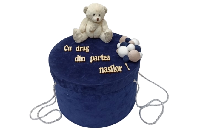  Cutie Bleumarin Trusou Botez
