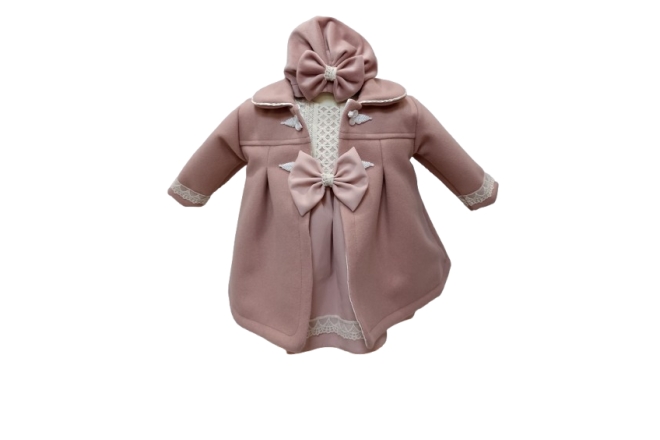  Rochie Roz-Pudra Cu Palton
