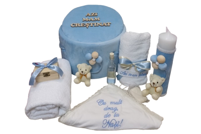  Trusou Bleu Botez Cu Lumanare