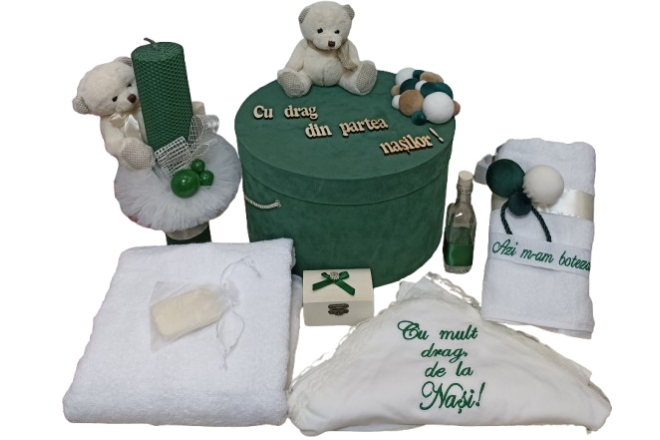  Trusou Botez Verde Cu Lumanare