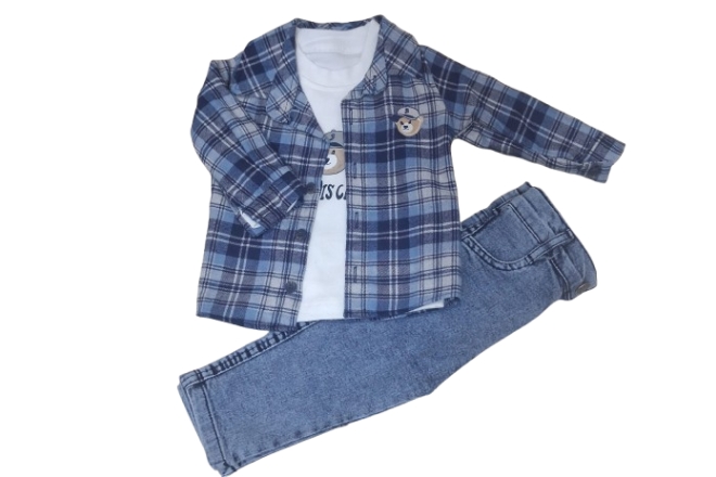  Compleu Trei Piese Denim