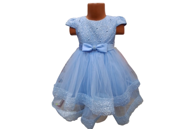  Rochie Bleu Cu Trena