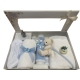 Set Trusou Botez Cu Lumanare Urs Bleu