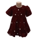 Rochie Rosie Catifea Cu Perle